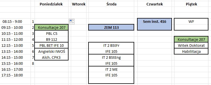 (obraz planu zajęć)